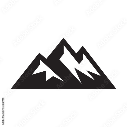 Mountain Logo Design, Silhouette Mountain Logo Vector