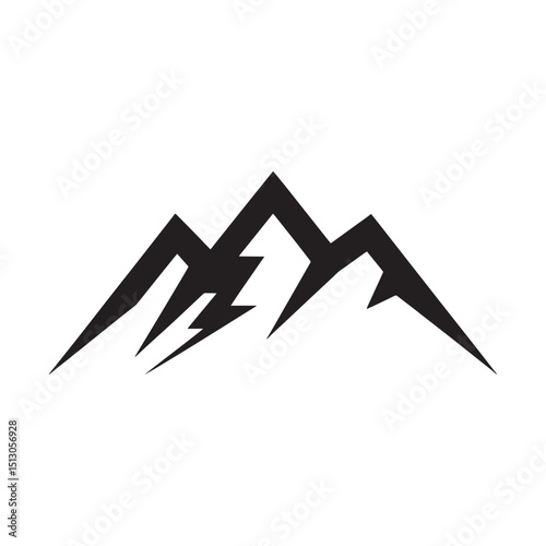 Mountain Logo Design, Silhouette Mountain Logo Vector