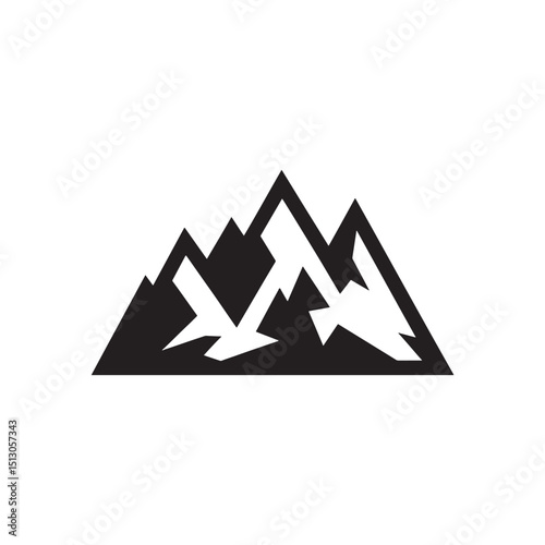 Mountain Logo Design, Silhouette Mountain Logo Vector