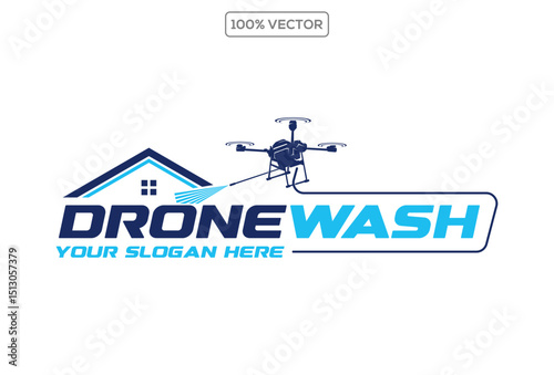 Drone cleaning building service company modern logo stock illustration