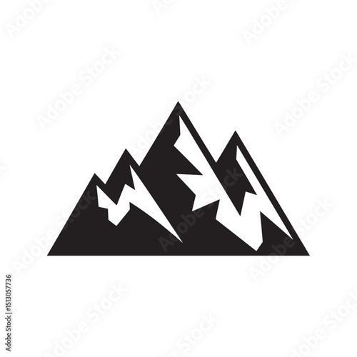 Mountain Logo Design, Silhouette Mountain Logo Vector