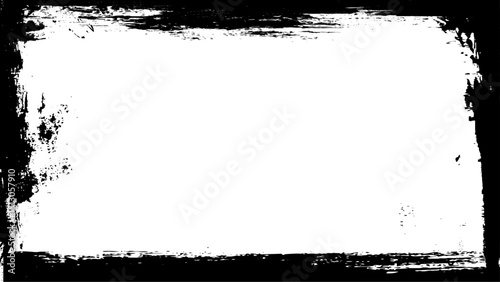 Frame in rectangle shape in brush stroke style 