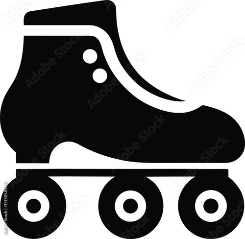 roller skates silhouette vector illustration icon on transparent background