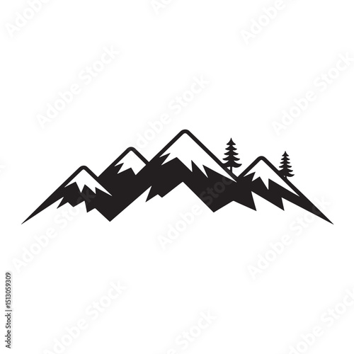 Mountain Silhouette Vector, Unique and Professional Mountain and river combine Logo  vector