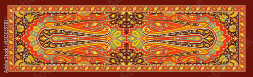 Earthy Brown Wrap Dupatta – Kalamkari Inspired Digital Print for Cultural Fashion