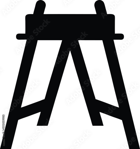 wooden letter silhouette vector illustration icon on transparent background