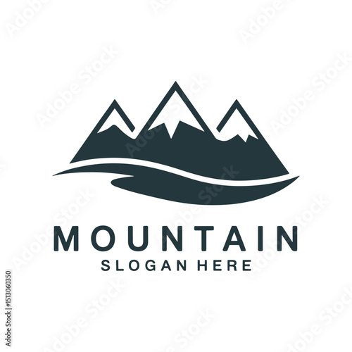Mountain Silhouette Design Vector, Unique and Professional Mountain Logo Design