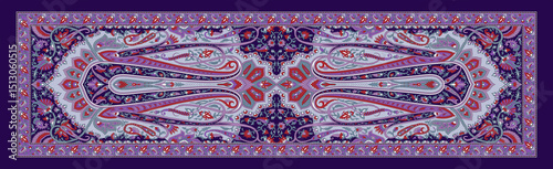 Mystic Purple Ethnic Wrap Design – Digital Textile Elegant Dupatta Styles