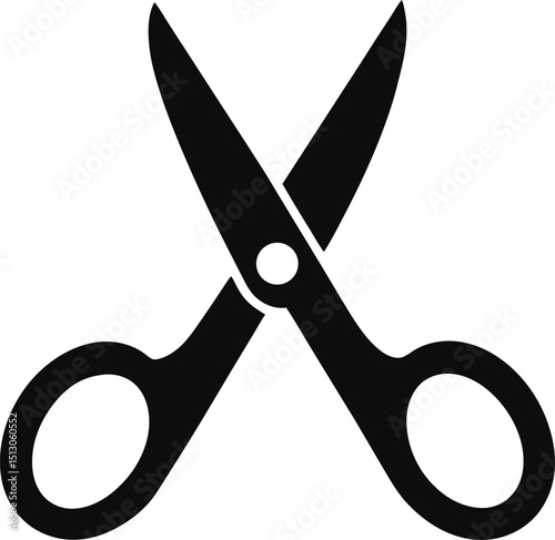 scissors silhouette vector illustration icon on transparent background