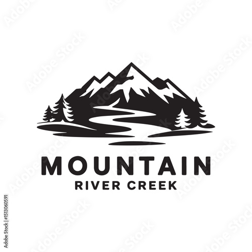 Mountain Silhouette Design Vector, Unique and Professional Mountain Logo Design