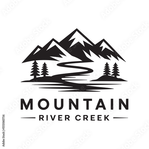 Mountain Silhouette Design Vector, Unique and Professional Mountain Logo Design