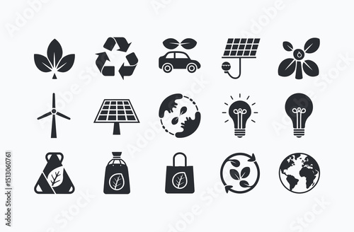 Eco-Friendly Icons Set for Sustainable Living