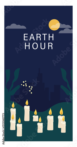 Symbolic Earth Hour Illustration with Globe and Switched-Off Light-03