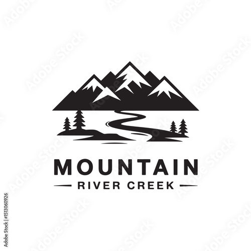 Mountain Silhouette Design Vector, Unique and Professional Mountain Logo Design
