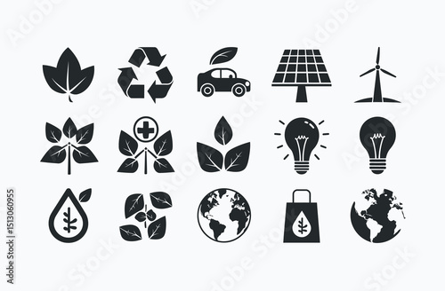 Eco-Friendly Icons Set for Sustainable Living