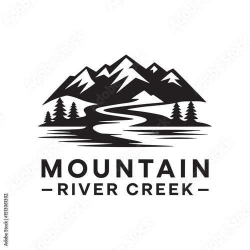 Mountain Silhouette Design Vector, Unique and Professional Mountain Logo Design