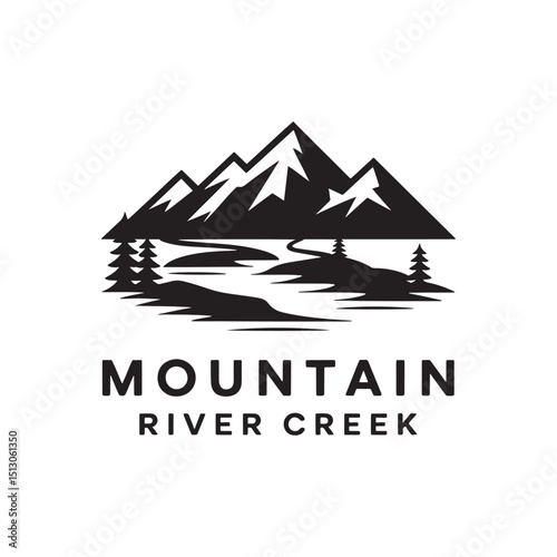Mountain Silhouette Design Vector, Unique and Professional Mountain Logo Design