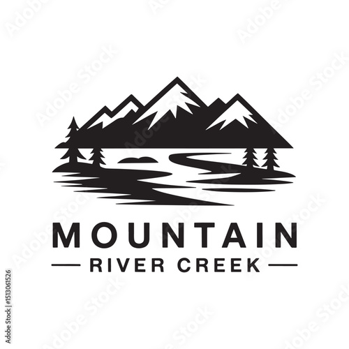 Mountain Silhouette Design Vector, Unique and Professional Mountain Logo Design