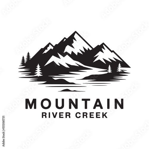 Mountain Silhouette Design Vector, Unique and Professional Mountain Logo Design