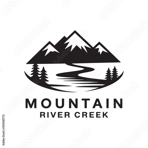 Mountain Silhouette Design Vector, Unique and Professional Mountain Logo Design