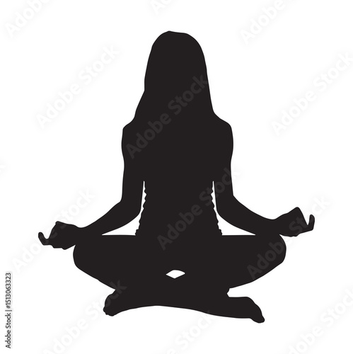 Serene Silhouette of a Person in Lotus Pose for Meditation and Wellness Concepts