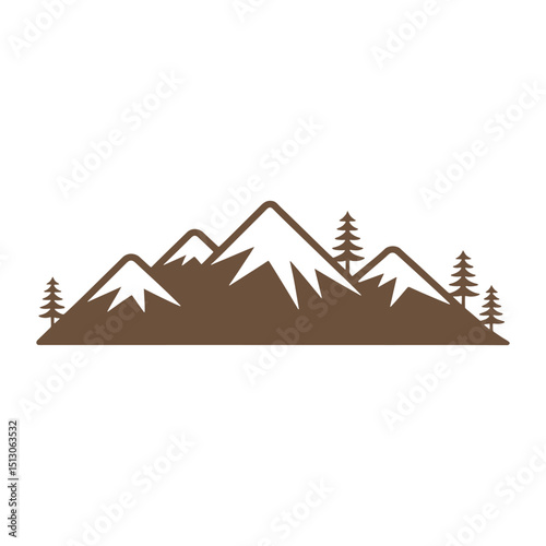 Mountain Silhouette Vector, Unique and Professional Mountain and river combine Logo  vector