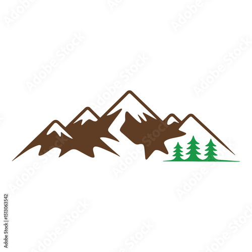Mountain Silhouette Vector, Unique and Professional Mountain and river combine Logo  vector