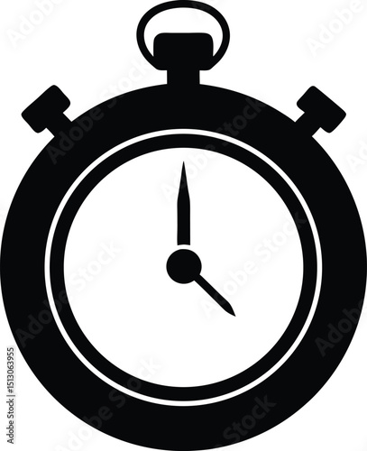 stopwatch silhouette vector illustration icon on transparent background