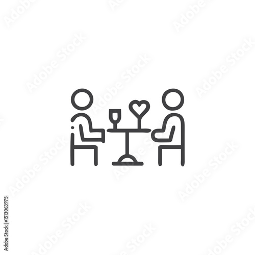 Date Night Icon for Dating App Event Planning, Social Gathering Features, Group Dating Functions and Interactive Meetup Organization Tools
