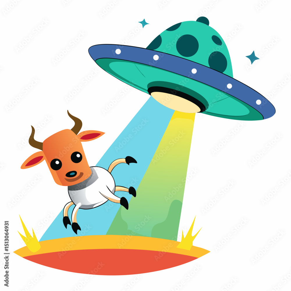 Obraz premium World UFO Day Vector Illustration – Alien Spaceship, Sci-Fi Concept, Flying Saucer Art