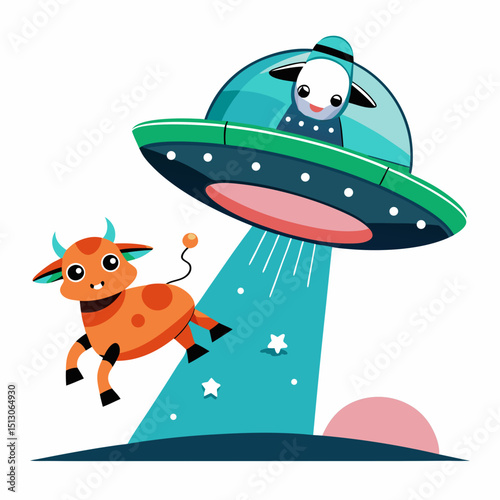 World UFO Day Vector Illustration – Alien Spaceship, Sci-Fi Concept, Flying Saucer Art