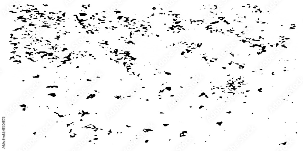 Fototapeta premium Distress urban overlay spotted concrete grain surface grainy noise rust wall grunge black splatter and white background. damaged chalk crack rough ink wall texture. 