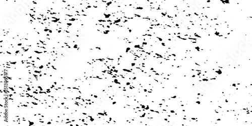 Distress urban overlay spotted concrete grain surface grainy noise rust wall grunge black splatter and white background. damaged chalk crack rough ink wall texture.	