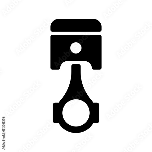 Simple piston icon isolated on white background.