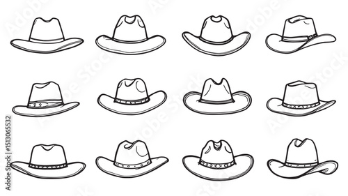 Classic Brown Cowboy Hat Illustration  