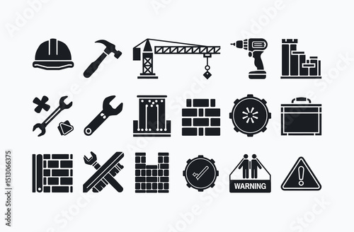 Construction Icons Set for Design Projects