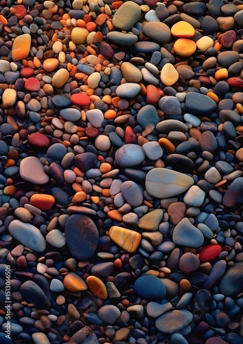 Colorful pebbled beach 