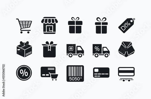 E-commerce and Shipping Icons Set