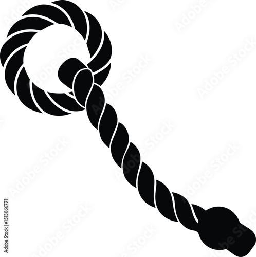 Steel Cable silhouette vector illustration on transparent background
