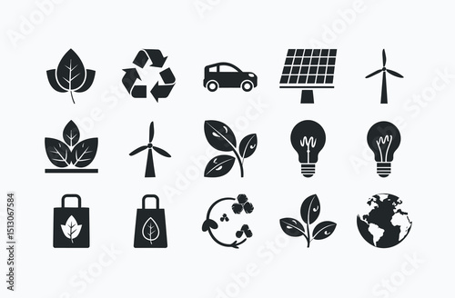 Eco-Friendly Icons Set for Sustainable Living