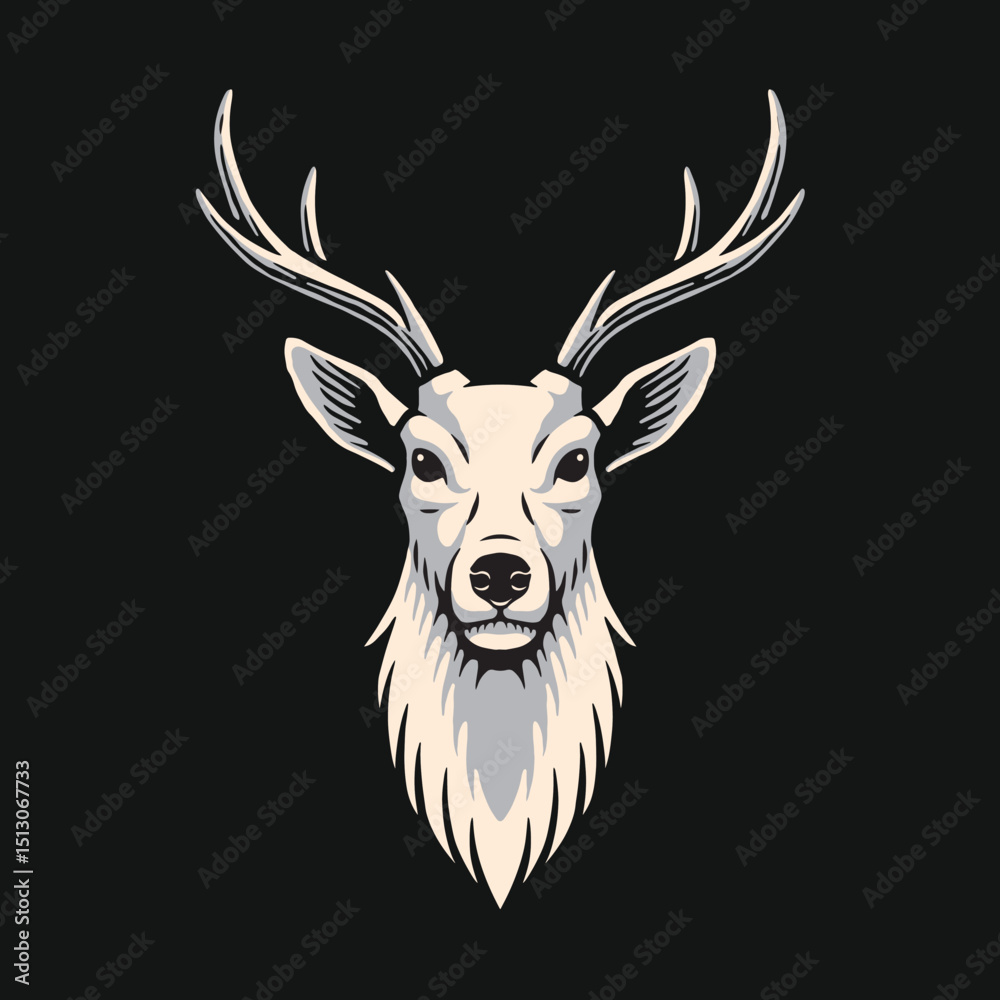 Naklejka premium Deer Head Illustrations