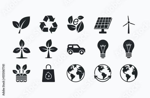 Eco-Friendly Icons Set for Sustainable Living