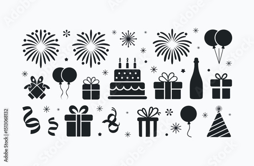 Festive Icons Set for Celebrations