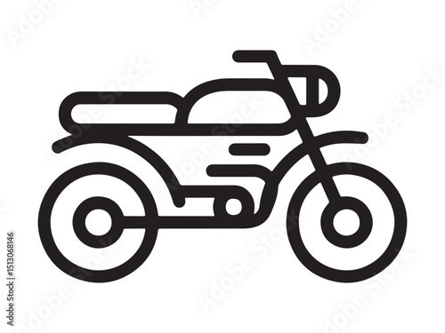 Minimalist Motorcycle Line Icon for Transport and Travel

