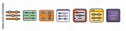 Audio Control Panel Icon Representing Sound Mixing and Equalizer Settings