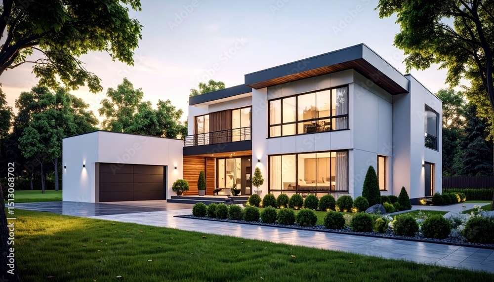 Fototapeta premium modern residential house, real estate lifestyle