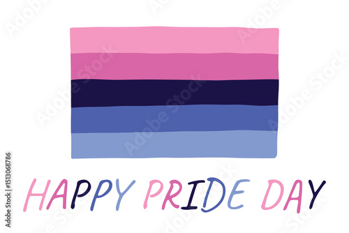 Colorful Omnisexual pride flag Happy pride day LGBTQ community Pride Month Vector hand drawn doodle for posters, stickers, logo, cards