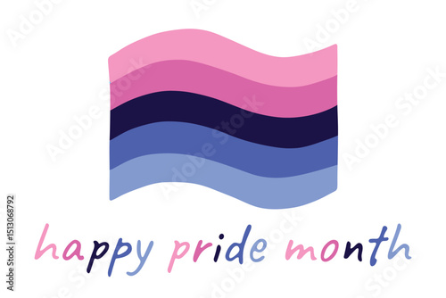 Colorful Omnisexual pride flag Happy pride day LGBTQ community Pride Month Vector hand drawn doodle for posters, stickers, logo, cards