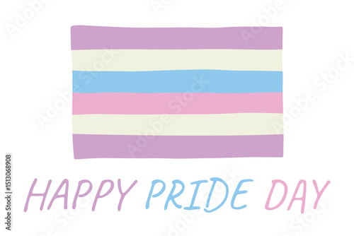 Colorful Intersex pride flag Happy pride day LGBTQ community Pride Month Vector hand drawn doodle for posters, stickers, logo, cards