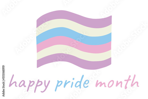 Colorful Intersex pride flag Happy pride day LGBTQ community Pride Month Vector hand drawn doodle for posters, stickers, logo, cards